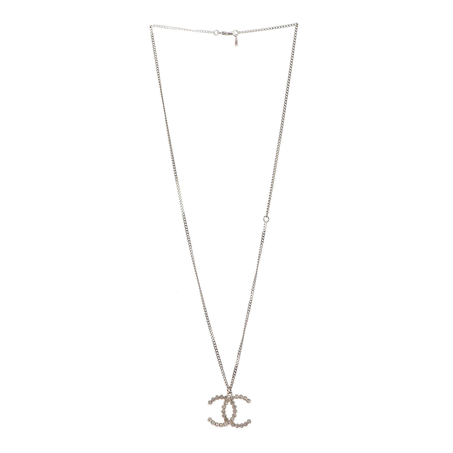 Chanel Crystal CC Necklace Gold 3 of 6