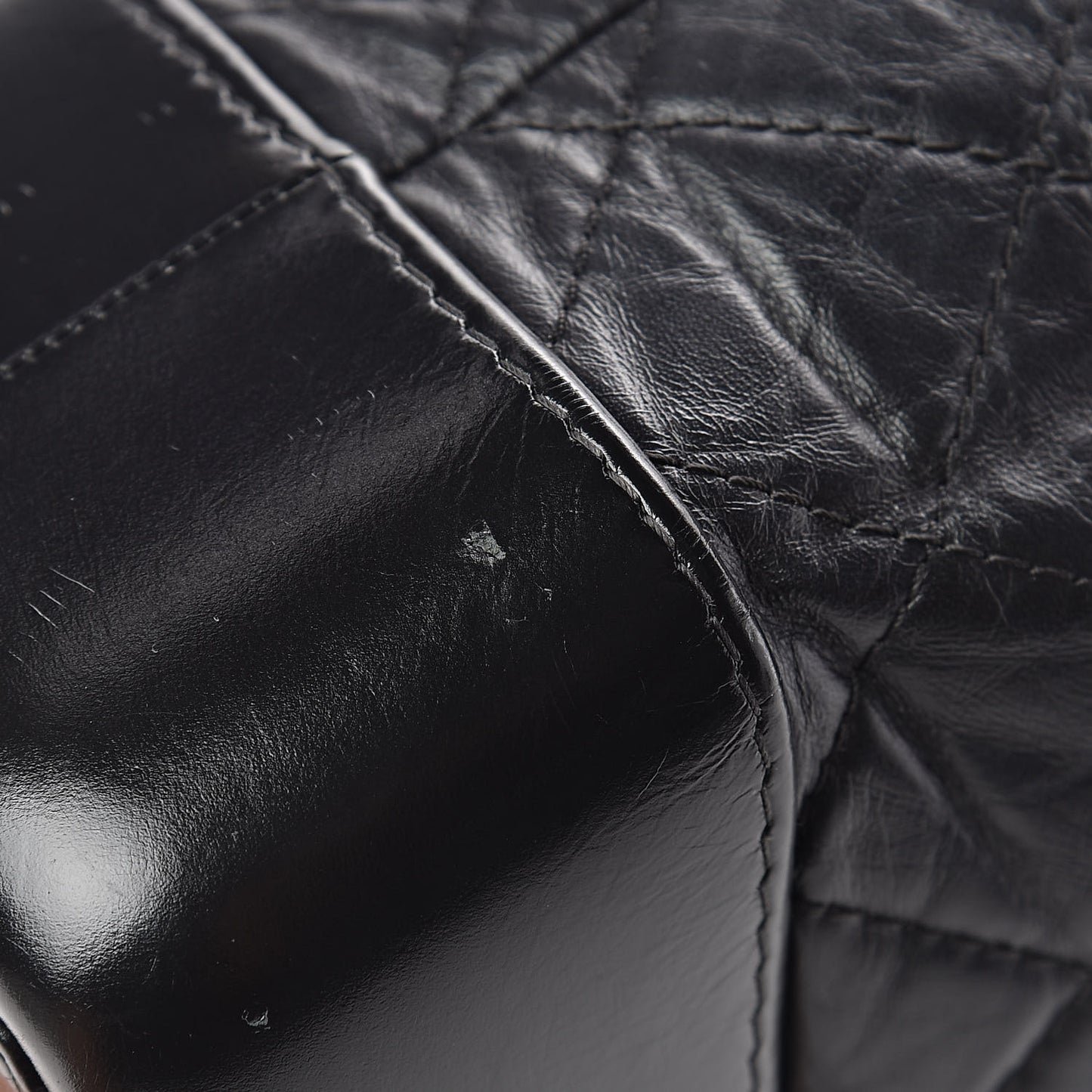 Aged Calfskin Quilted Small Gabrielle Backpack Black