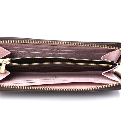 Louis Vuitton Damier Ebene Clemence Wallet Rose Ballerine 5 of 9
