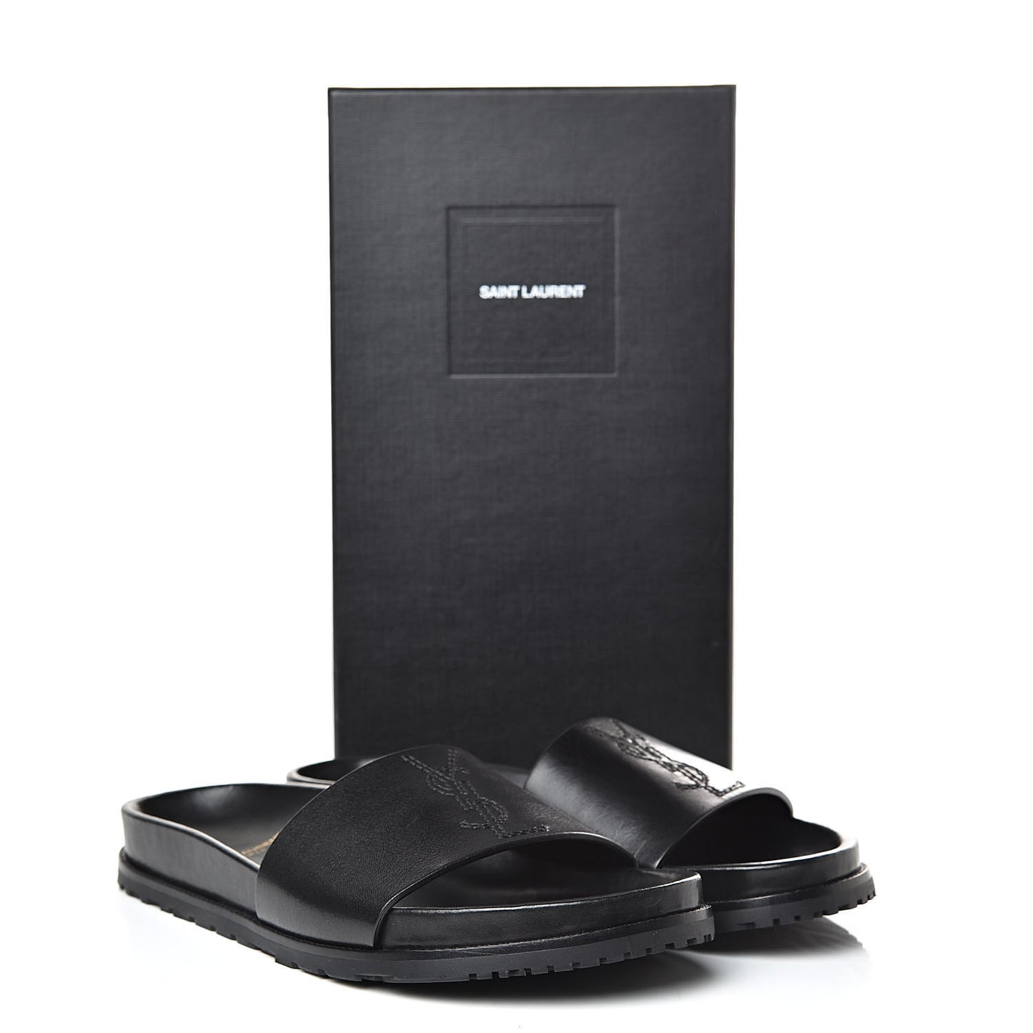 Calfskin Monogram Womens Jimmy Joan Slide Sandals 39 Black