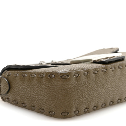 Fendi Cuoio Roma Sellerissima Nappa Sintetica Tape Stitch Mini Baguette Wood 8 of 9