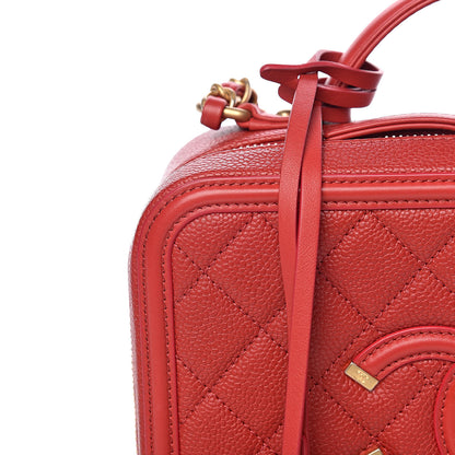 Chanel Caviar Quilted Medium CC Filigree Vanity Case Red 8 of 10