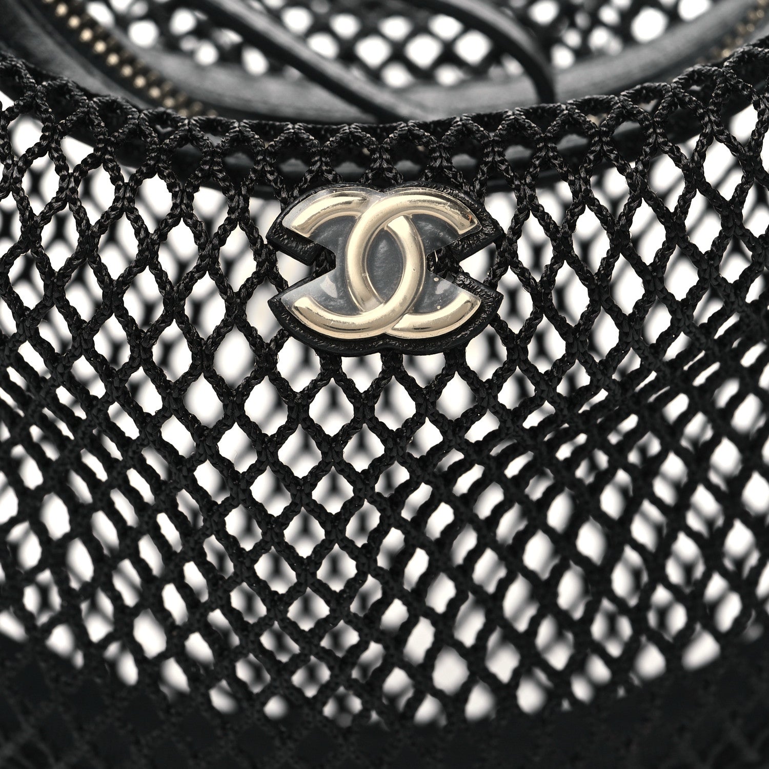 Chanel Mesh Shiny Lambskin Pouch Hobo Black 8 of 10