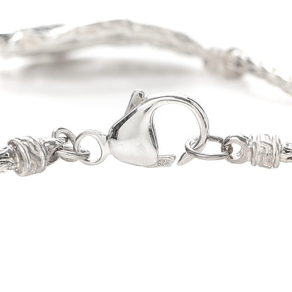 John Hardy Sterling Silver Black Sapphire Leaf Chain Bracelet 4 of 5