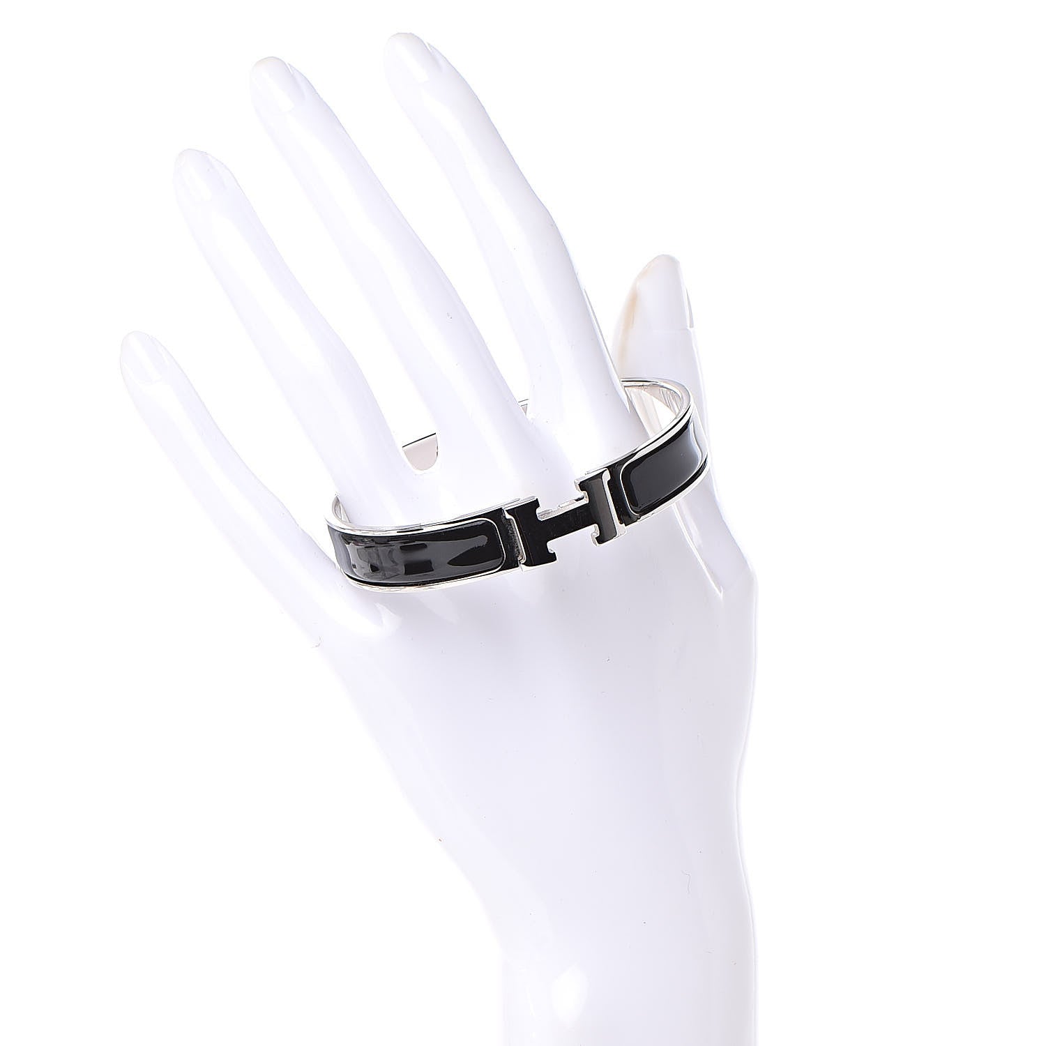 Hermes Enamel Narrow Clic Clac H Bracelet PM Black 2 of 5