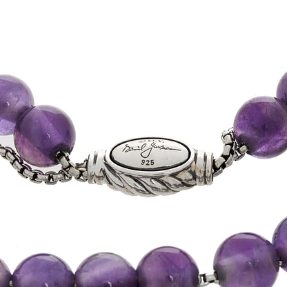David Yurman Sterling Silver Amethyst 8mm Spiritual Beads Bracelet 3 of 3
