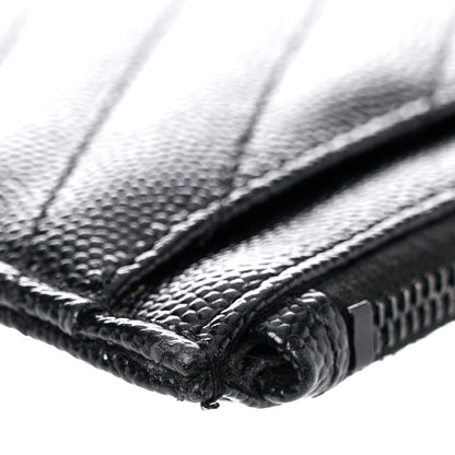 Saint Laurent Grain De Poudre Chevron Monogram Bill Pouch Black 10 of 17