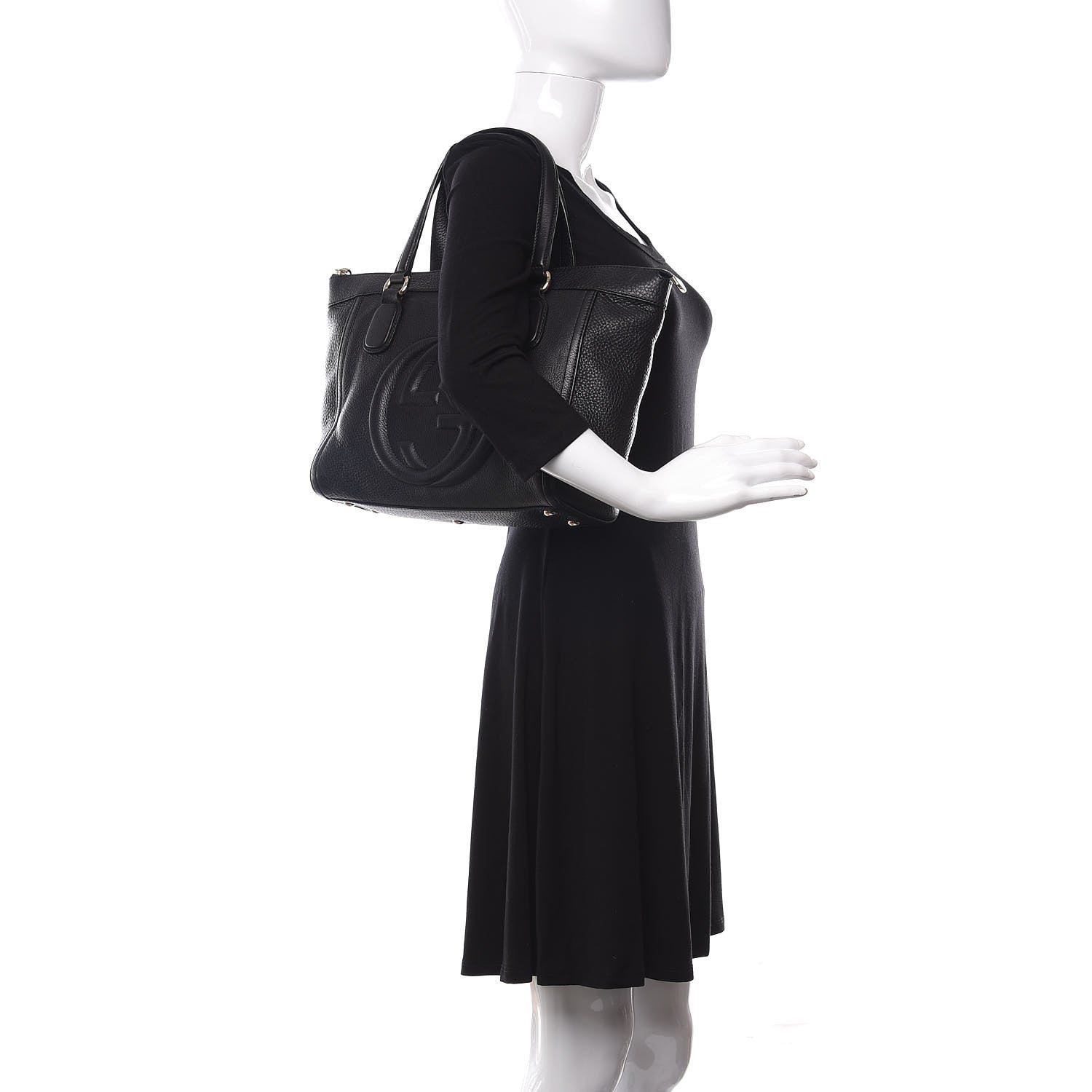 Gucci Pebbled Calfskin Small Soho Top Handle Bag Black 2 of 9