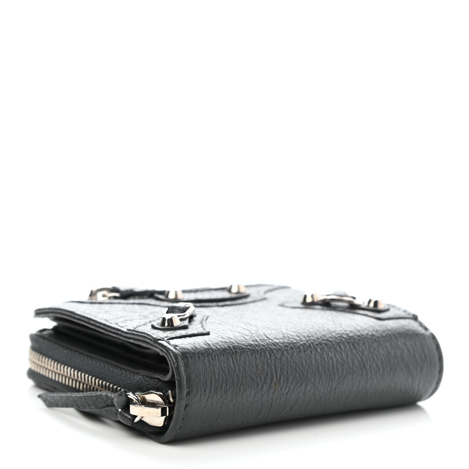 Balenciaga Agneau Classic Silver Hardware Compact Wallet Gris Fossile 4 of 9