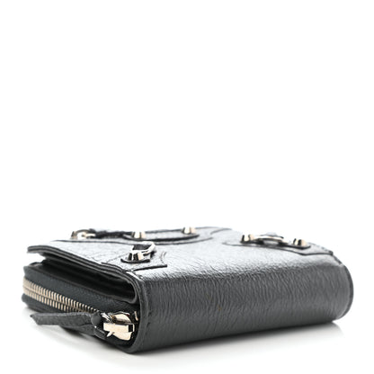 Balenciaga Agneau Classic Silver Hardware Compact Wallet Gris Fossile 4 of 9
