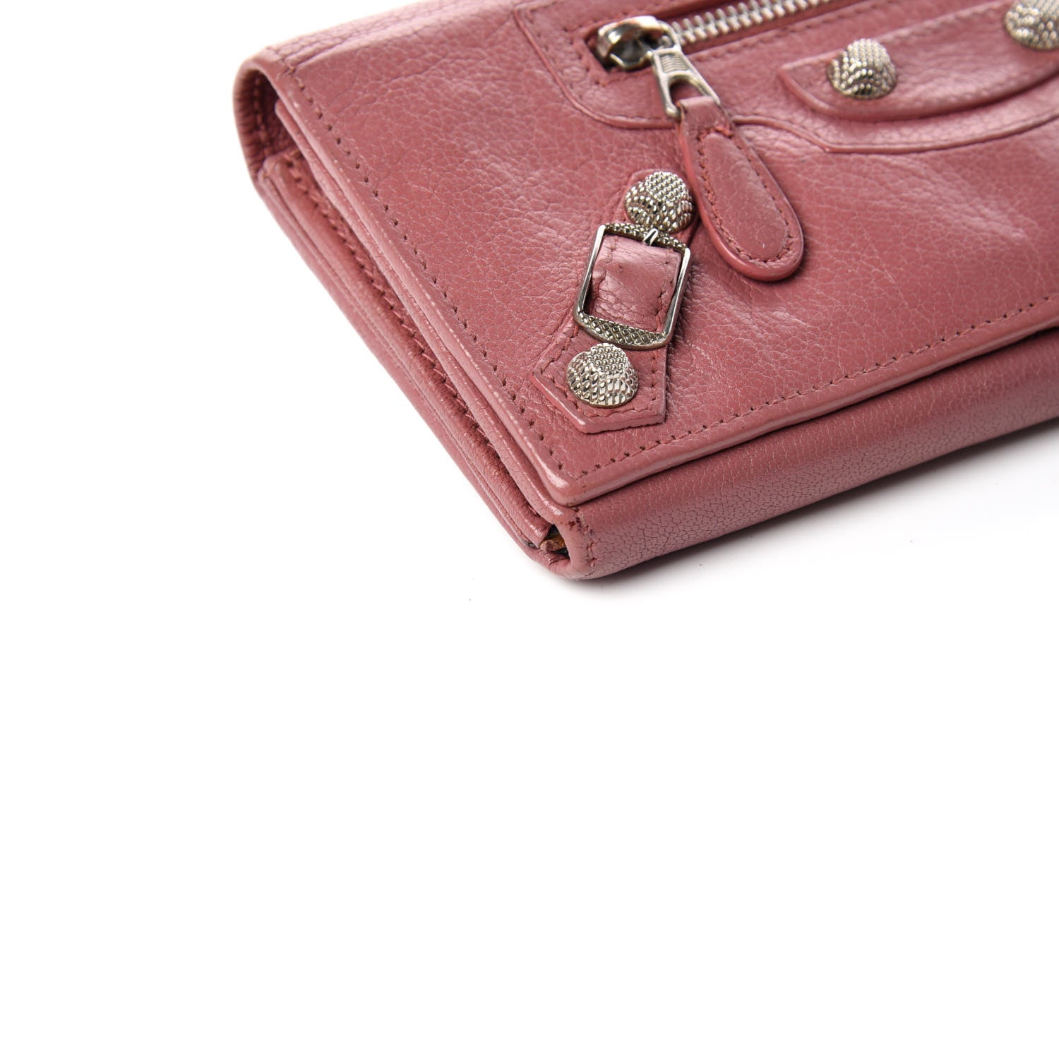 Balenciaga Agneau Giant 12 Silver Hardware Money Wallet Rose Bruyere 5 of 16
