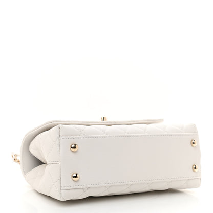 Chanel Caviar Quilted Mini Coco Handle Flap White 4 of 11