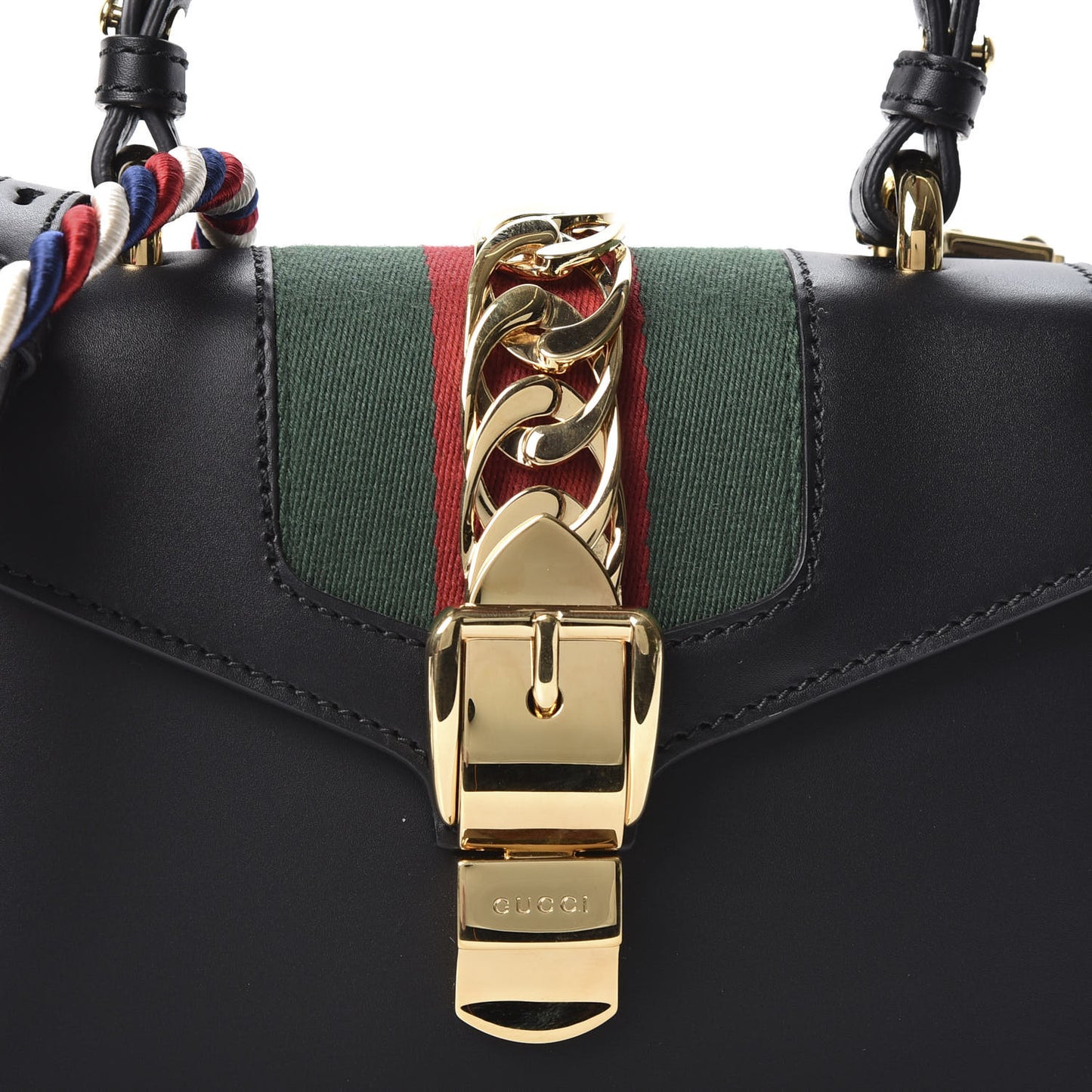 Calfskin Mini Sylvie Top Handle Bag Black