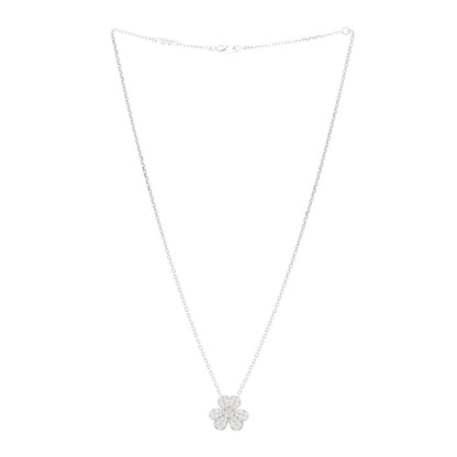 Van Cleef & Arpels 18K White Gold Diamond Small Frivole Pendant Necklace 3 of 6