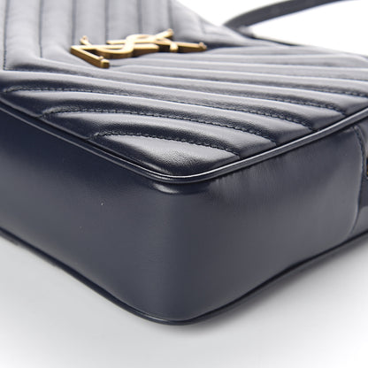 Saint Laurent Calfskin Matelasse Lou Camera Bag Navy 9 of 9
