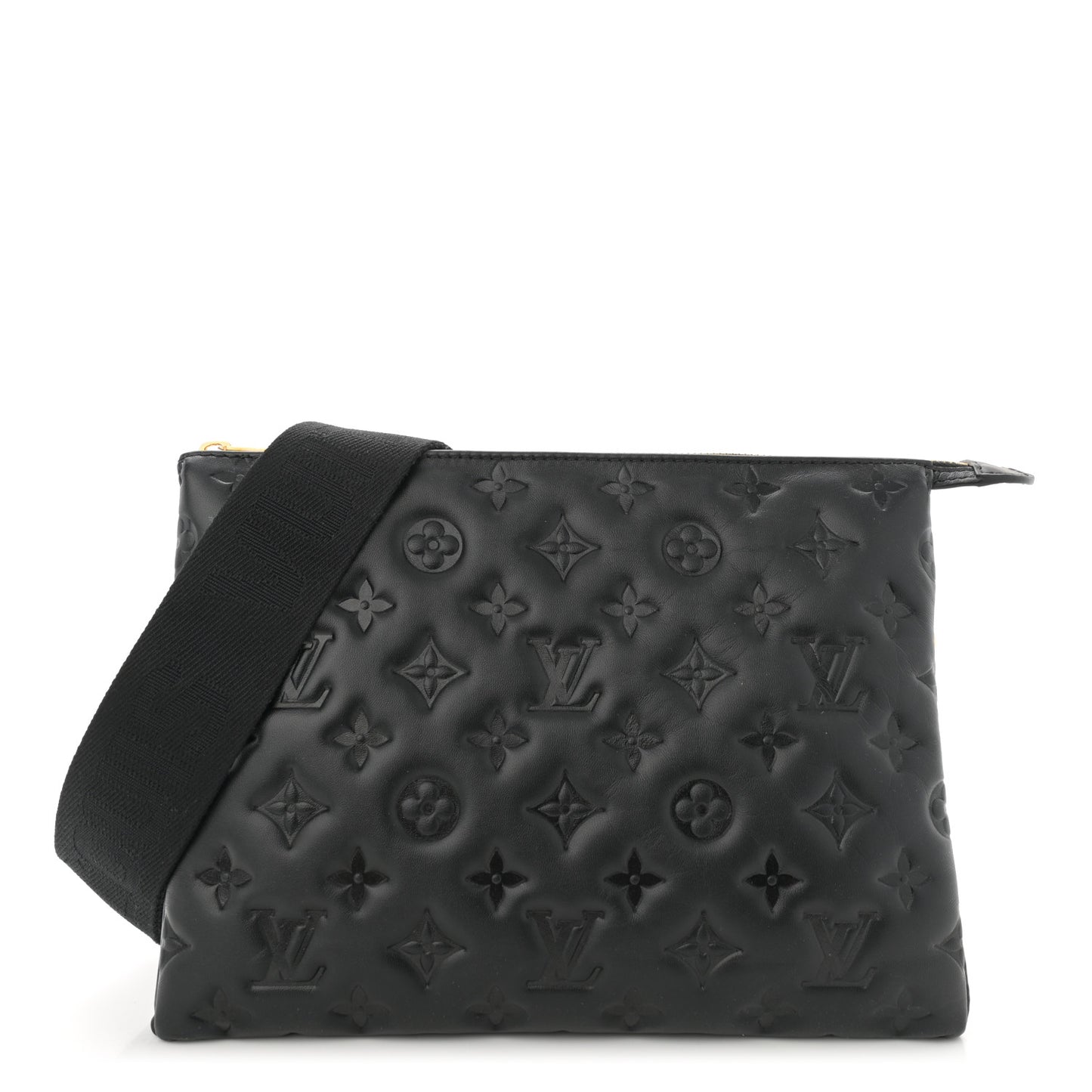 Lambskin Embossed Monogram Coussin PM Black