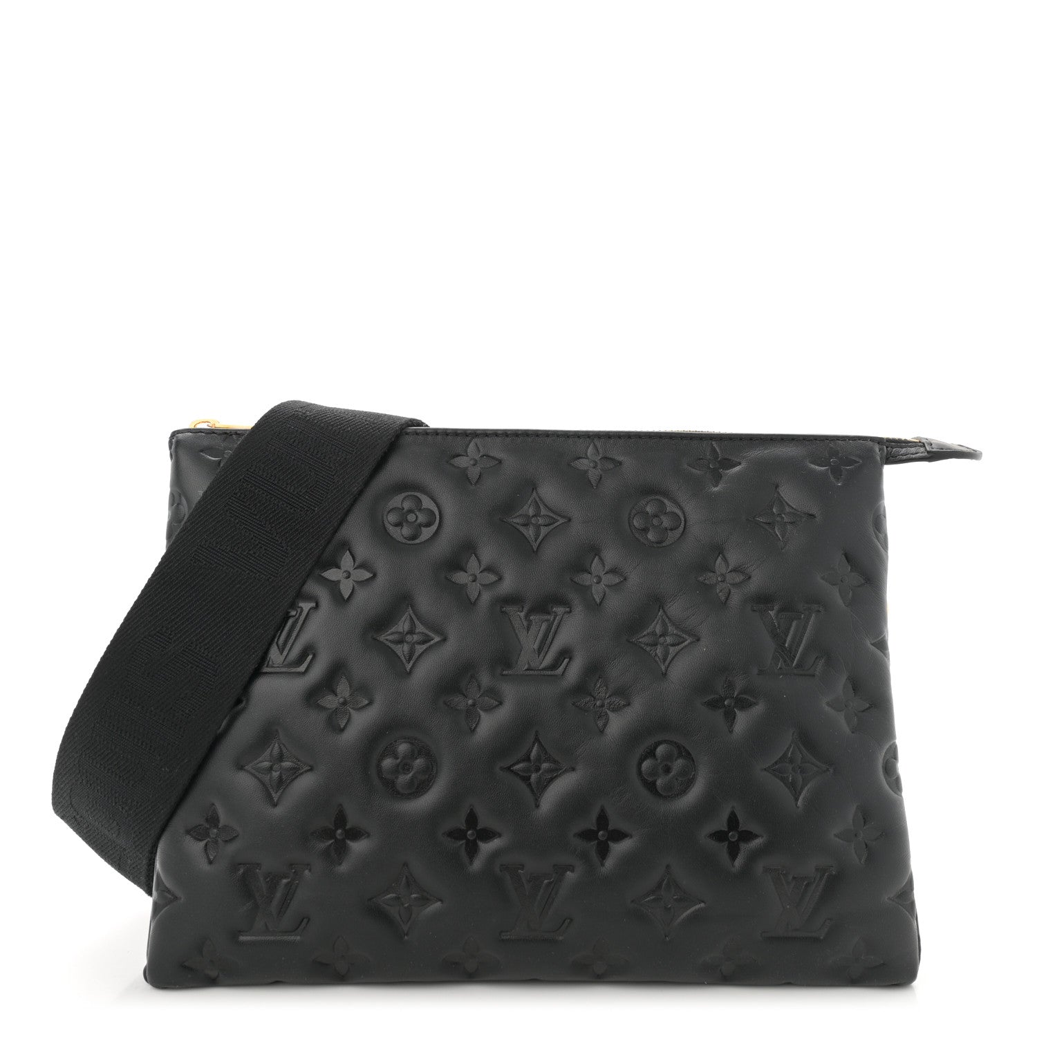 Louis Vuitton Lambskin Embossed Monogram Coussin PM Black 1 of 10