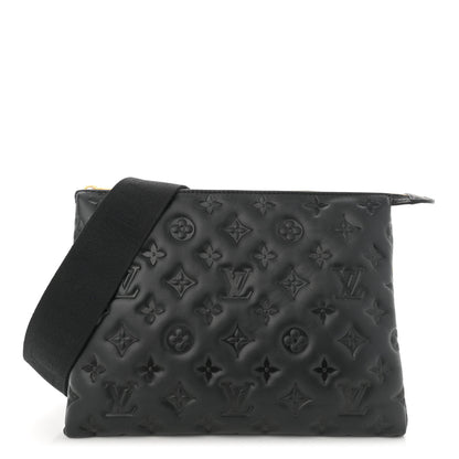 Louis Vuitton Lambskin Embossed Monogram Coussin PM Black 1 of 10