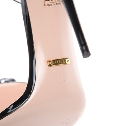 Gucci Patent Crystal Sandals 38 Black 6 of 8
