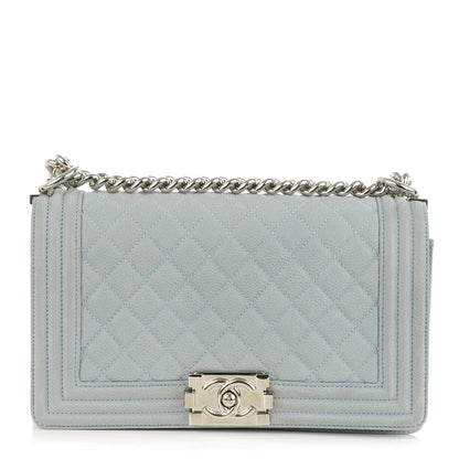 Chanel Iridescent Caviar Quilted Medium Boy Flap Light Grey 1 of 7