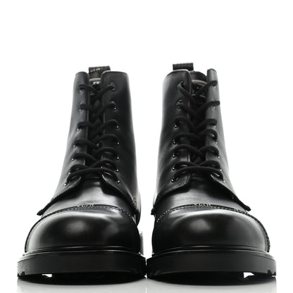 Valentino Garavani Calfskin Mens VLTN-Trim Combat Boots 44 Black 2 of 6