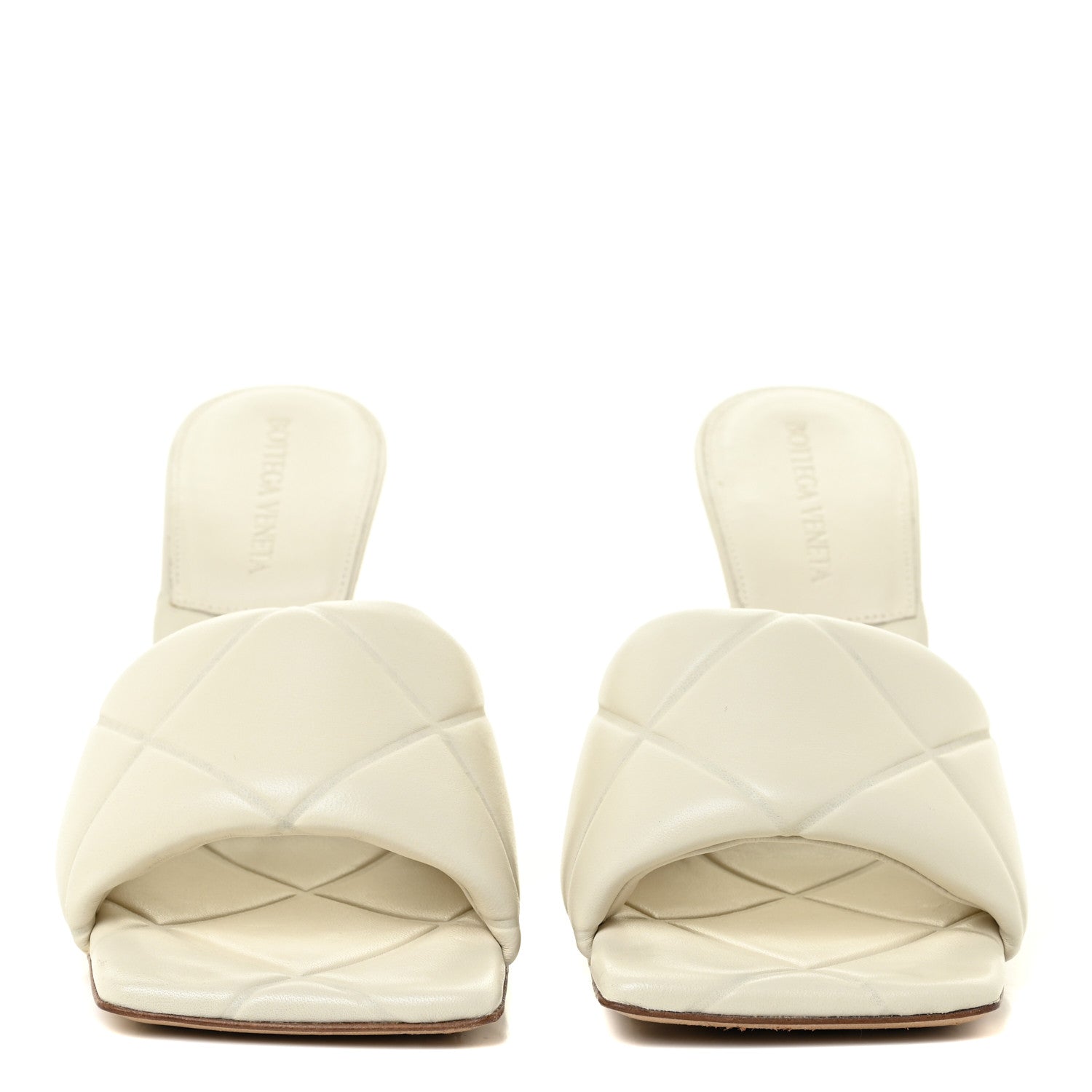 Bottega Veneta Nappa Quilted Rubber Lido Mule Sandals 36.5 Sea Salt 2 of 14