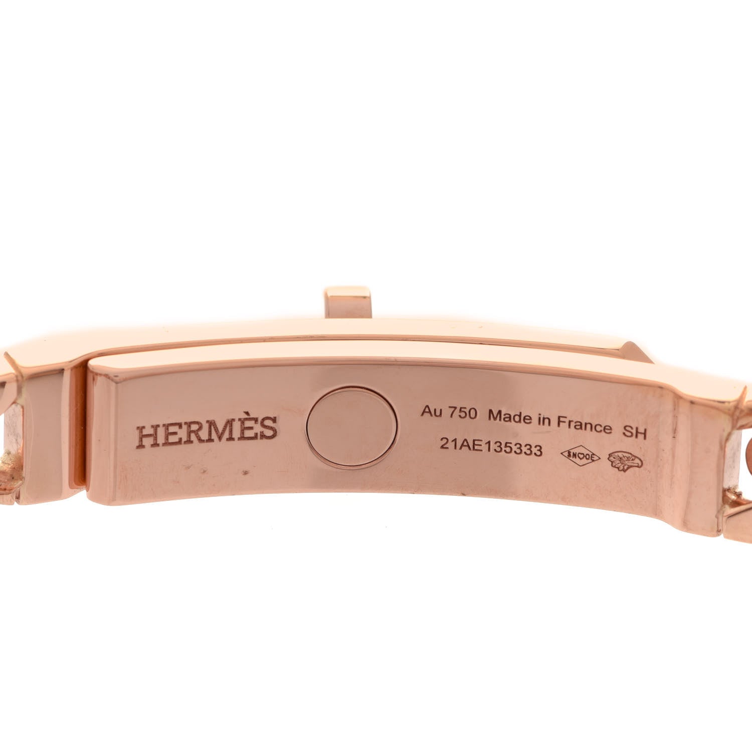 Hermes 18K Rose Gold Diamond PM Kelly Gourmette Bracelet SH 4 of 5