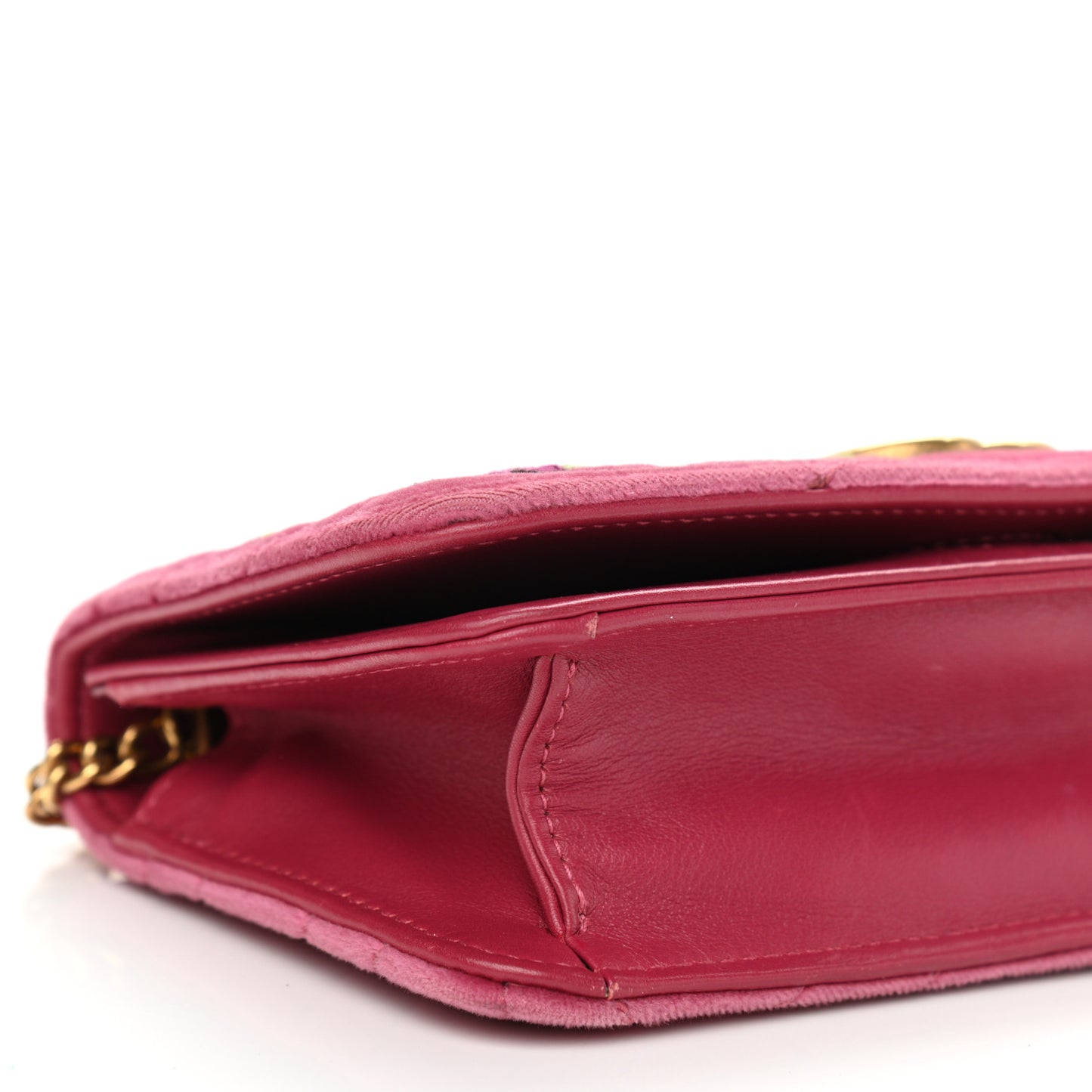Velvet Matelasse Love Embroidered GG Marmont Mini Bag Light Raspberry Rose