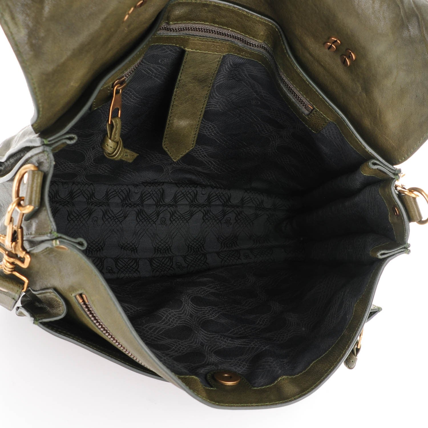 Proenza Schouler Lambskin Large PS Satchel Military 5 of 8