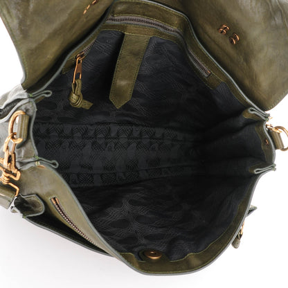 Proenza Schouler Lambskin Large PS Satchel Military 5 of 8