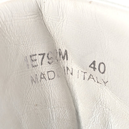 Prada Vitello Sport Spazzolato Rois Triangle Logo Womens Downtown Low Top 30mm Sneakers 40 White Fiordaliso 7 of 9