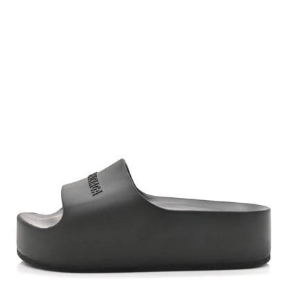 Balenciaga Rubber Chunky Platform Slide Sandals 35 Black 1 of 8