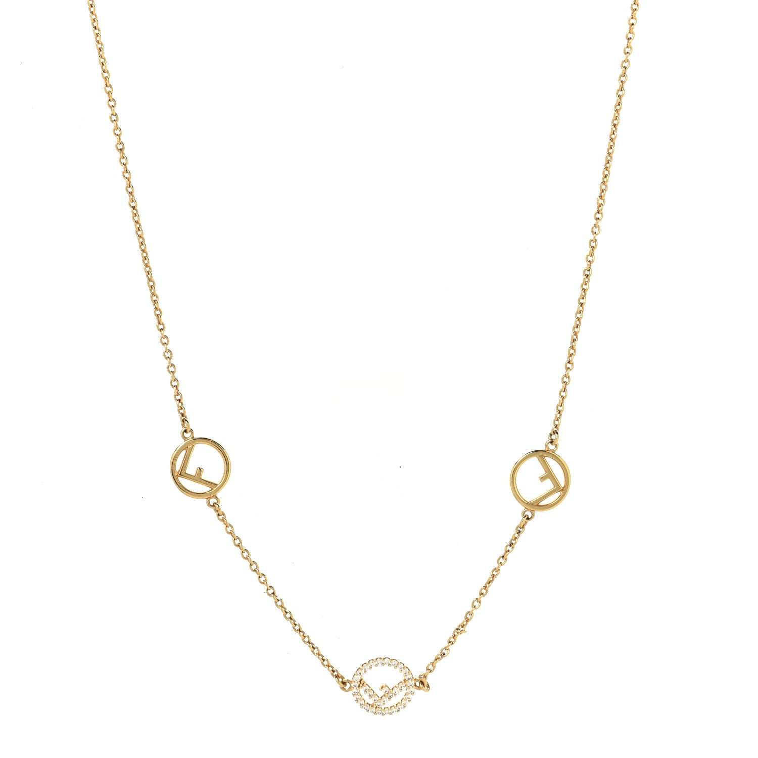 Fendi Metal Crystal F is Fendi Necklace Gold 1 of 4
