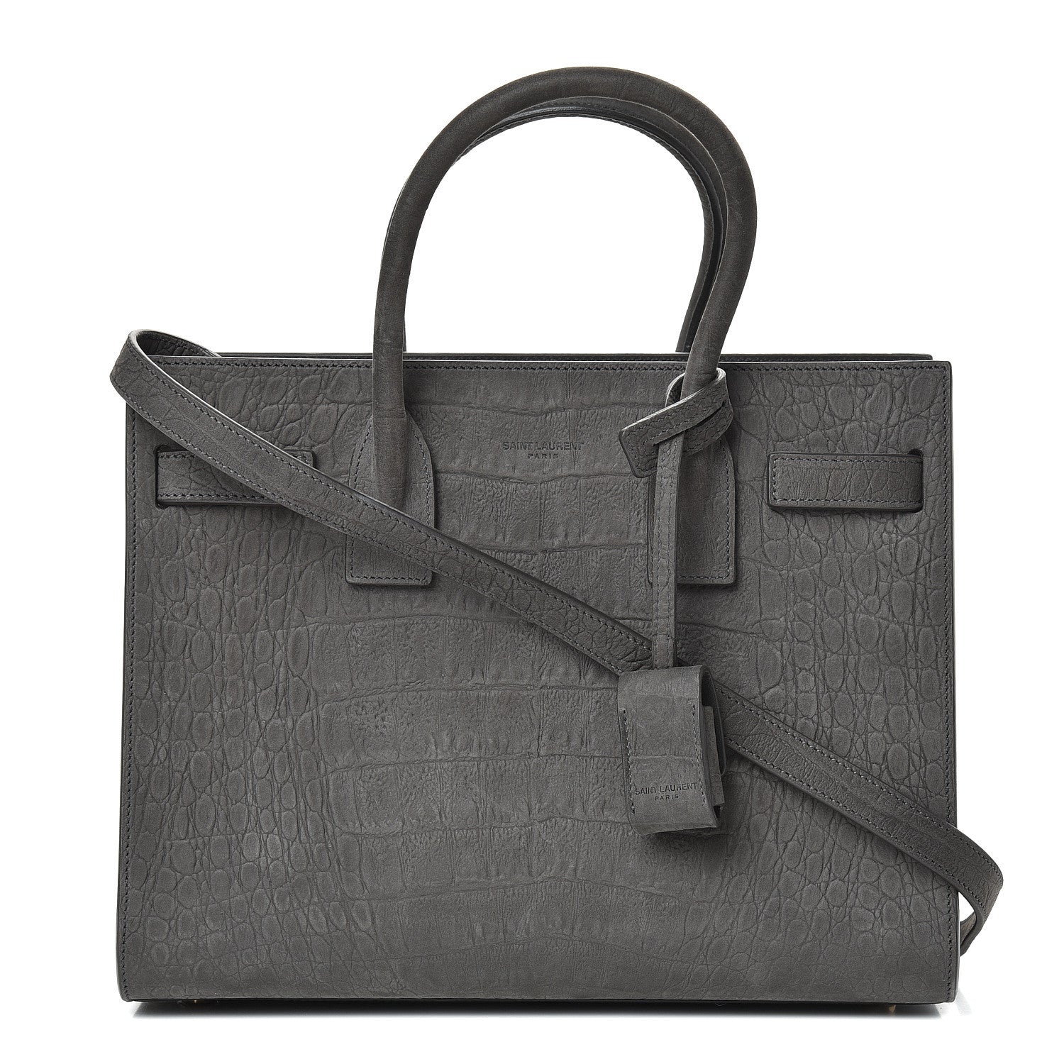Saint Laurent Crocodile Embossed Nubuck Baby Sac De Jour Dark Anthracite 1 of 10