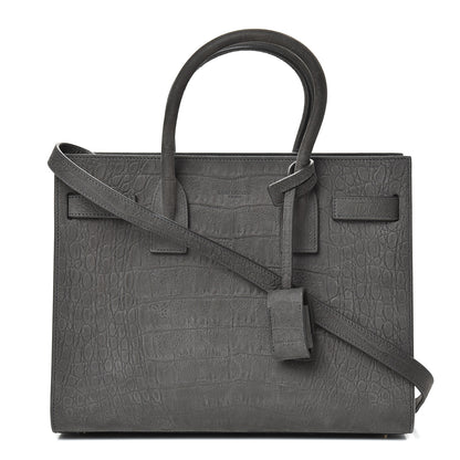 Saint Laurent Crocodile Embossed Nubuck Baby Sac De Jour Dark Anthracite 1 of 10
