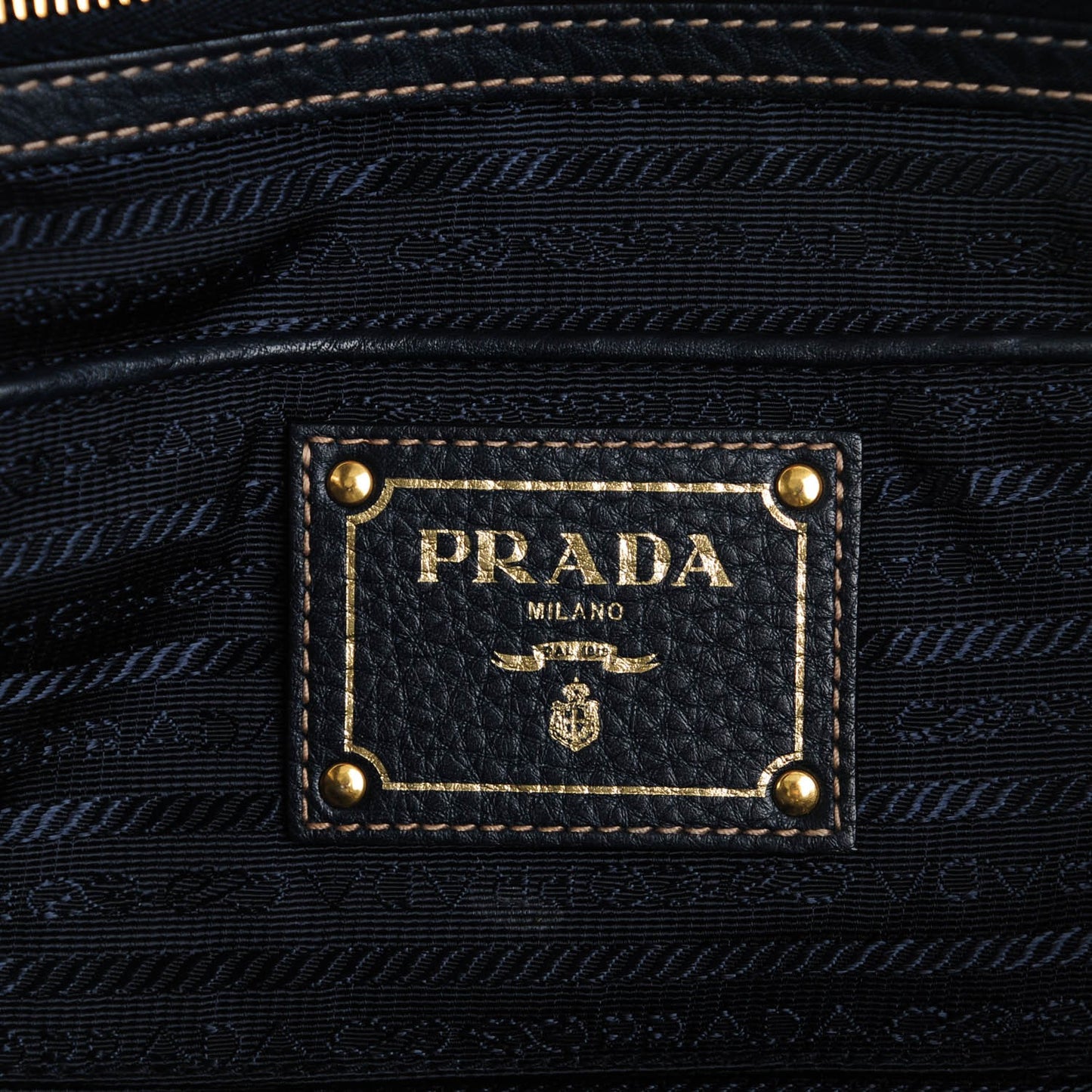 Coated Jacquard Logo Tote Blue