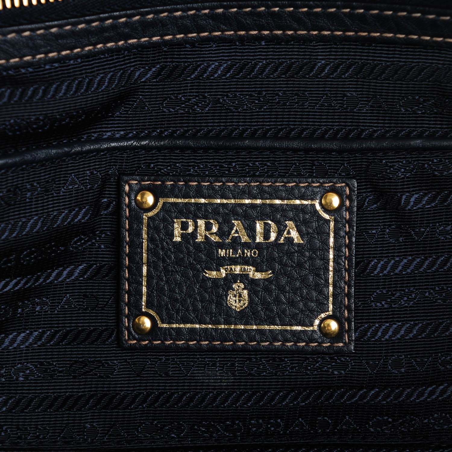Prada Coated Jacquard Logo Tote Blue 6 of 8