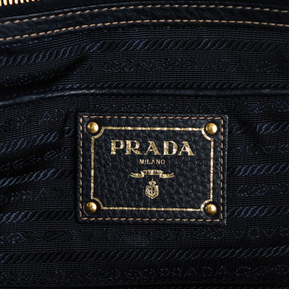 Prada Coated Jacquard Logo Tote Blue 6 of 8