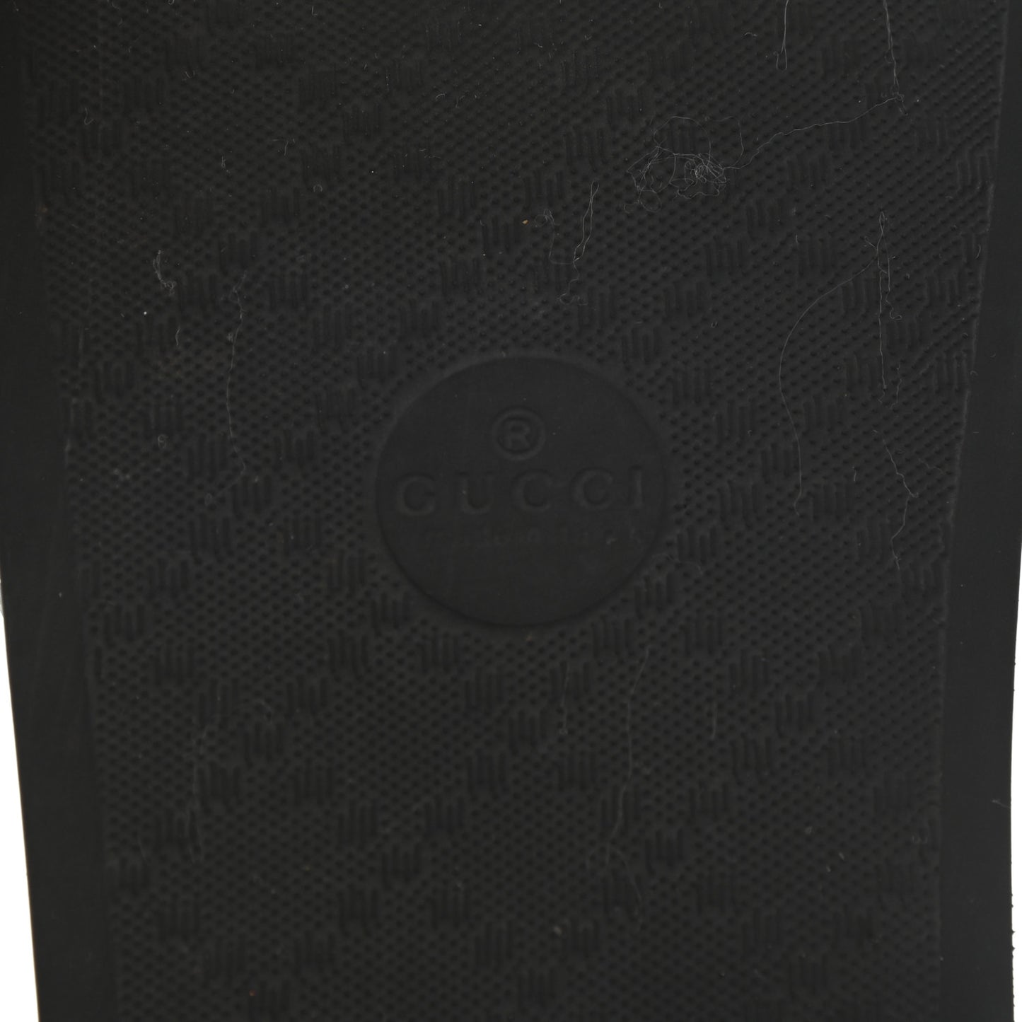 Rubber GG Monogram Perforated Womens Slide Sandals 40 Black