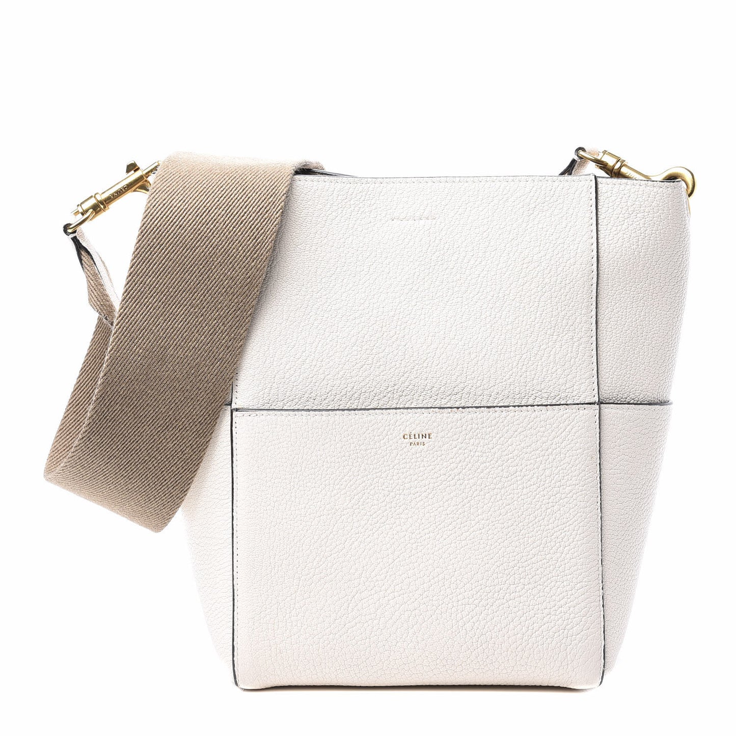 Goatskin Sangle Bucket Bag White