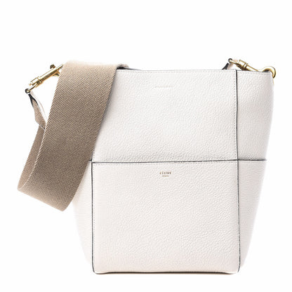 Celine Goatskin Sangle Bucket Bag White 1 of 9