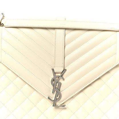 Saint Laurent Grain De Poudre Textured Mixed Matelasse Large Triquilt Monogram Satchel Porcellana 9 of 15