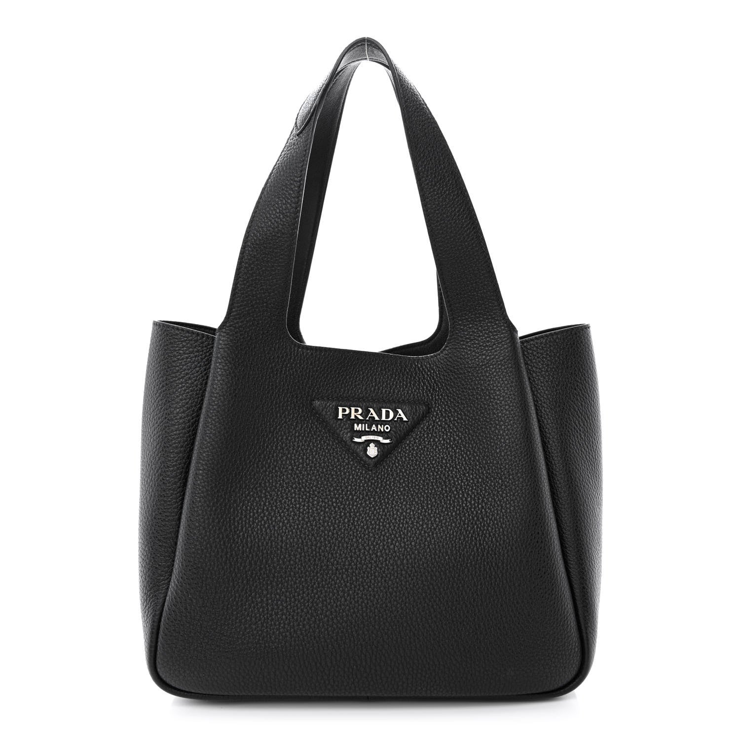 Prada Vitello Daino Soft Medium Dynamique Tote Black 1 of 10