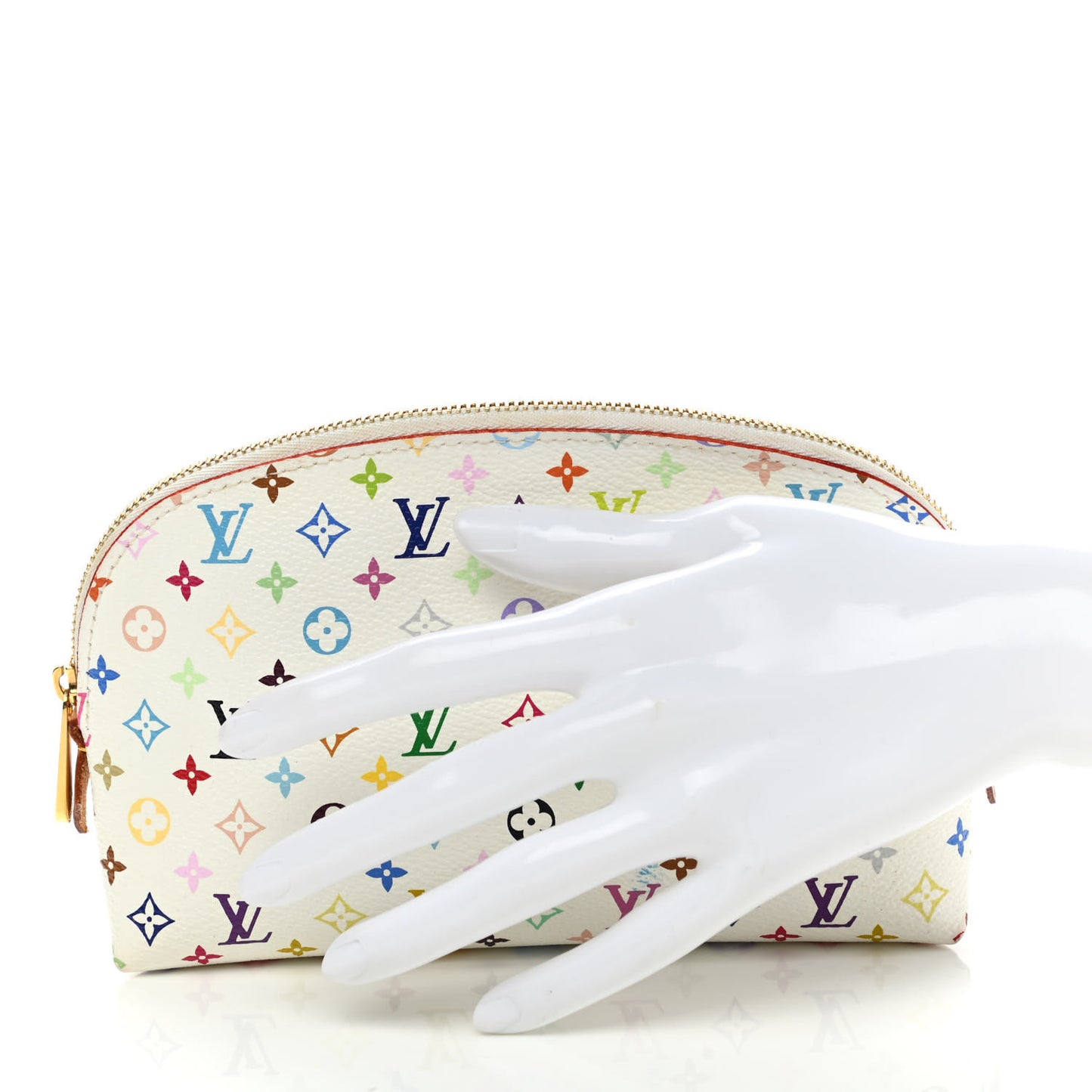 Monogram Multicolor Cosmetic Pouch White Litchi