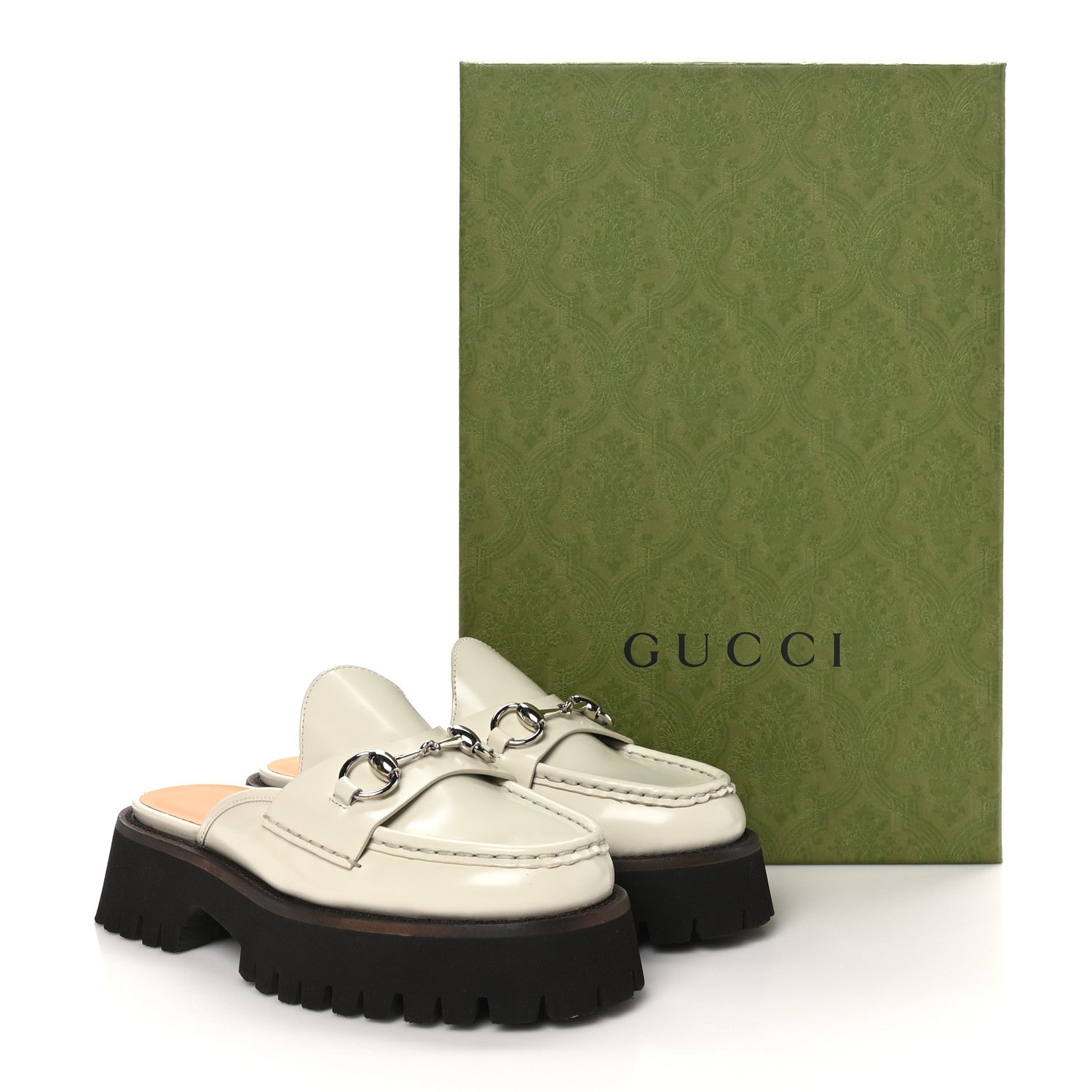 Gucci Cordovan Lux Horsebit Platform Mules 36.5 Mystic White 10 of 10