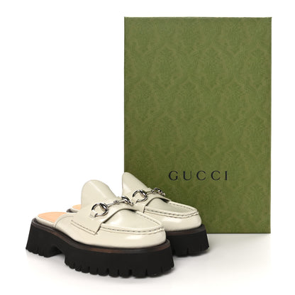 Gucci Cordovan Lux Horsebit Platform Mules 36.5 Mystic White 10 of 10