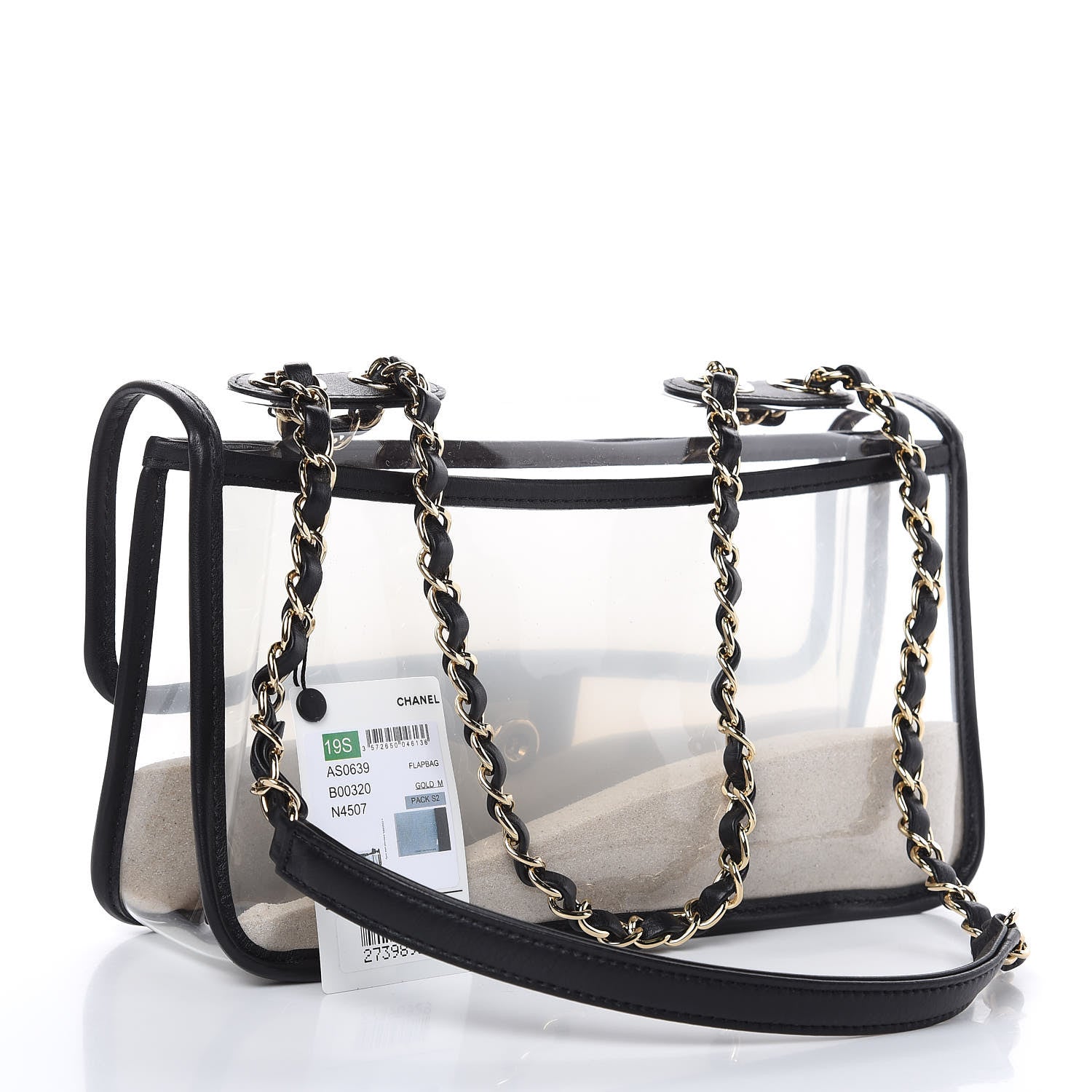 Chanel Lambskin PVC Medium Coco Sand Flap Black 3 of 10