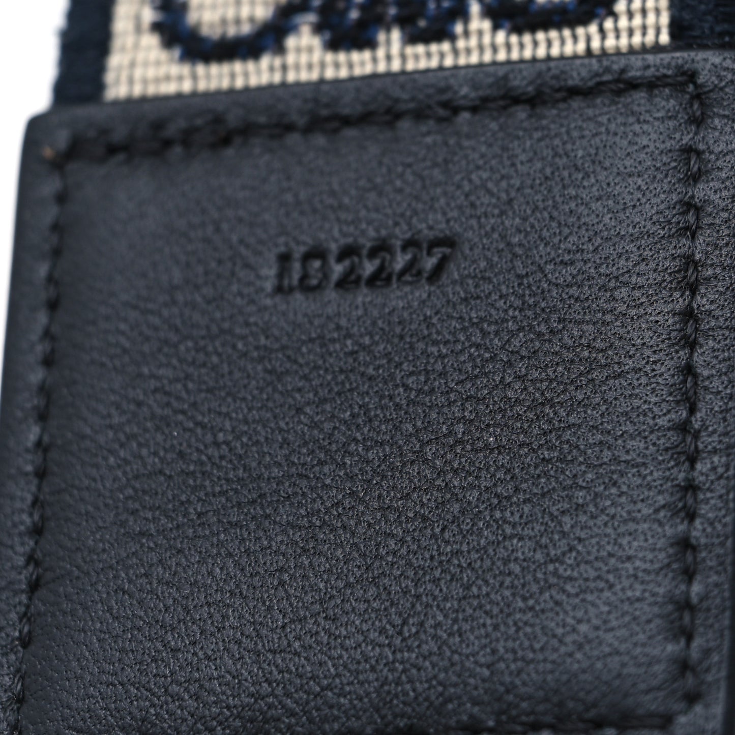 Calfskin Jacquard Anagram Strap Navy