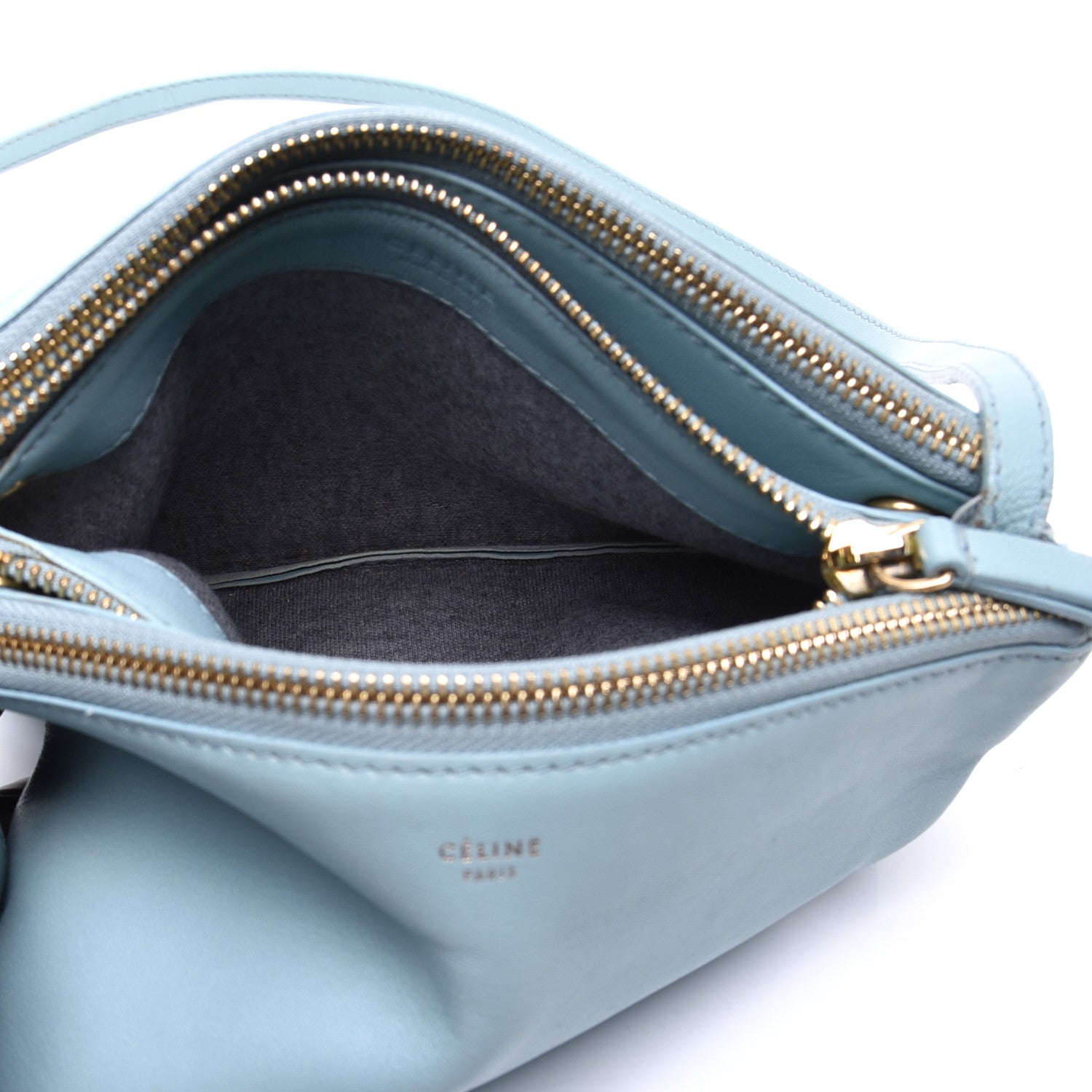 Celine Smooth Lambskin Small Trio Crossbody Bag Jade 5 of 10