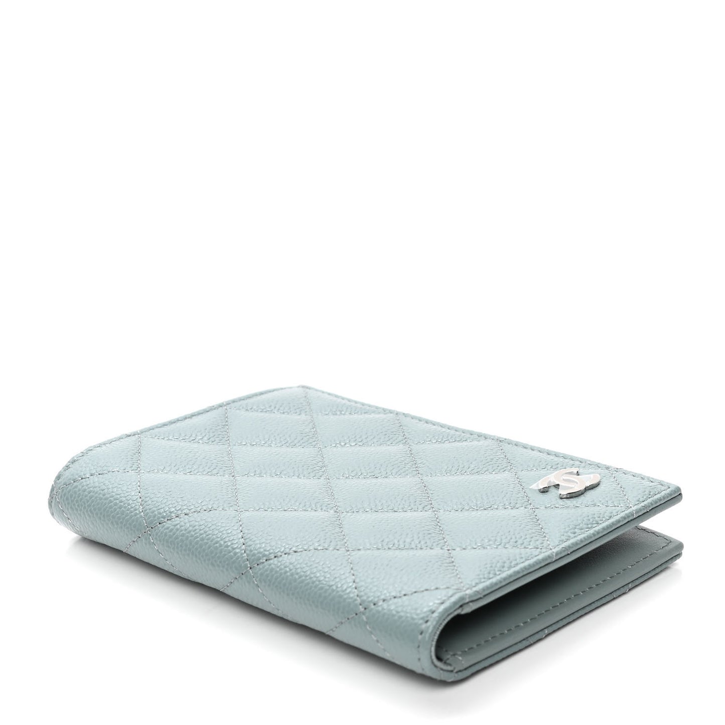 Caviar Quilted Passport Holder Blue
